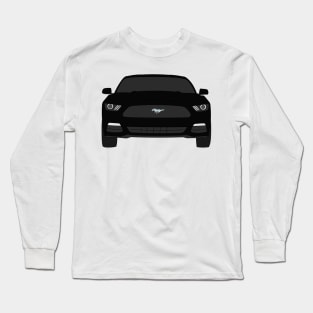 Ford Mustang Front End Shadow Black Long Sleeve T-Shirt